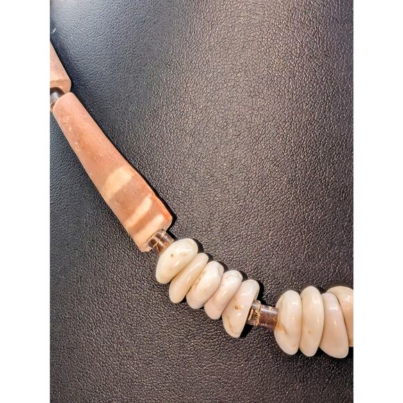 Vintage Authentic Puka Shell Bone Tribal Surfer Bead 17" Necklace - Picture 2 of 7